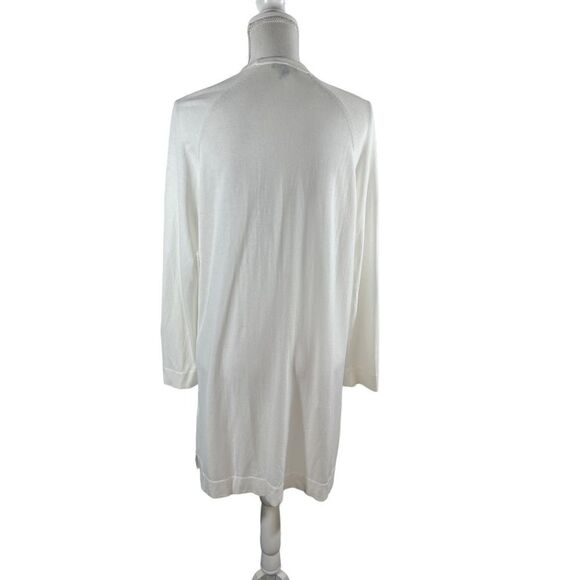 Eileen Fisher White Embellished Open Cardigan - Picture 4 of 12